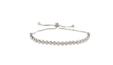 Charming Tennis Bracelet 925 Sterling Silver studded with 3mm CZ  Toggle / Slider